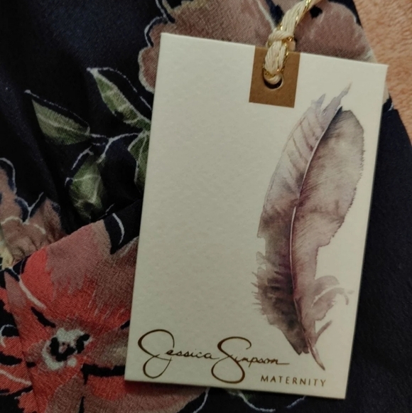 Jessica Simpson Women's Maternity Blue Floral Kimono Wrap Dress size Small - Picture 6 of 16